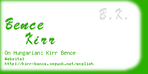 bence kirr business card